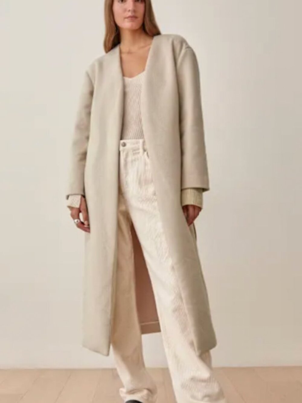NWOT REFORMATION Carly Coat, Cream, size XS